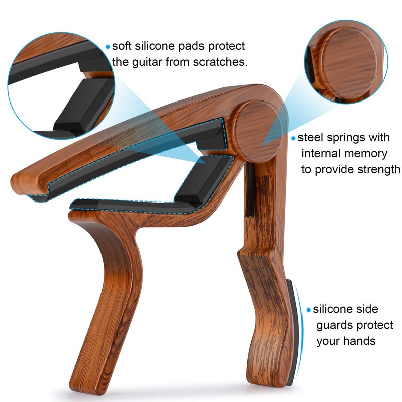 MOREYES Guitar Picks Capo Guitar Tuner Clip on for Acoustic Ukelele Bass Classical Guitar - Image 3